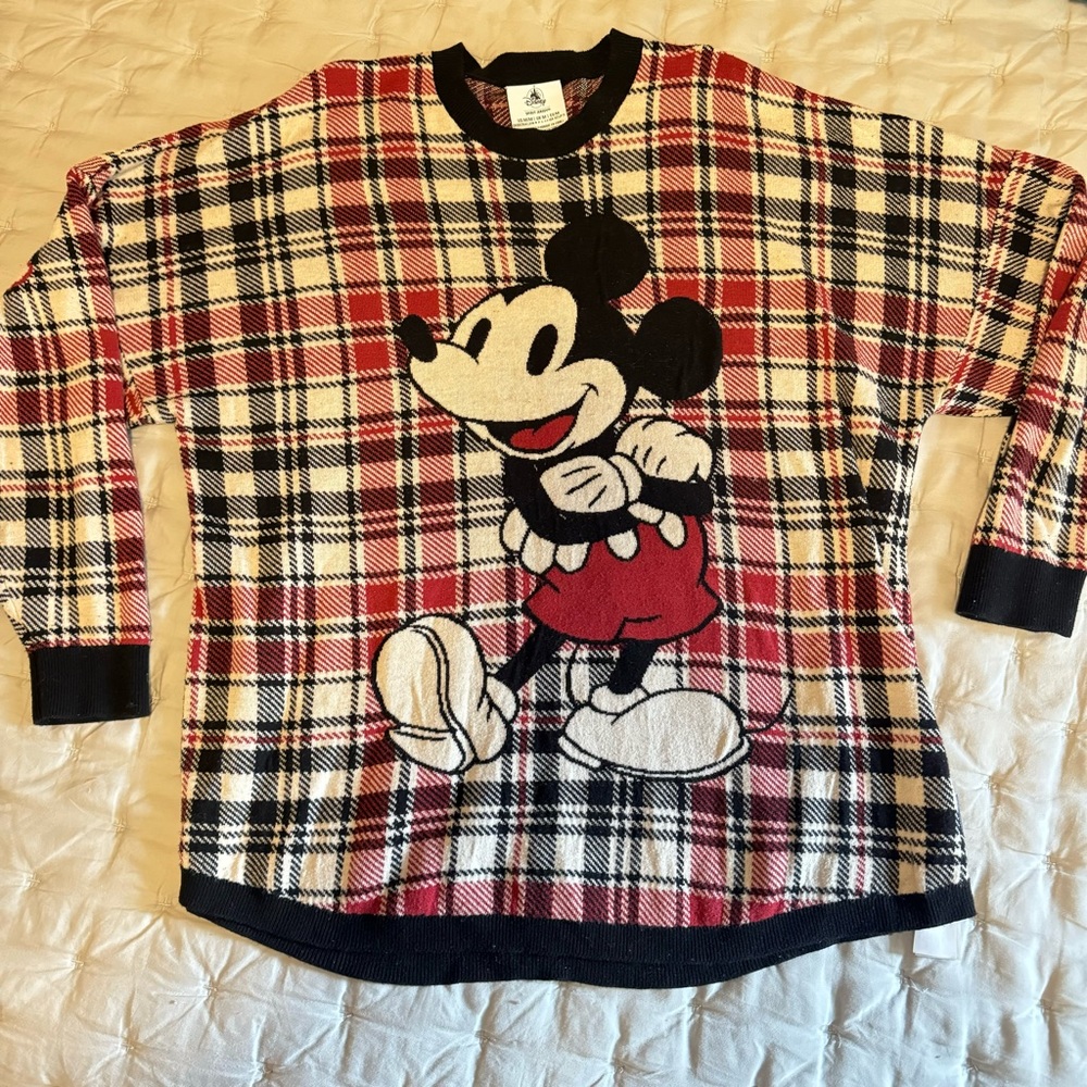 Disneyland Red Plaid Spirit Jersey Sweater